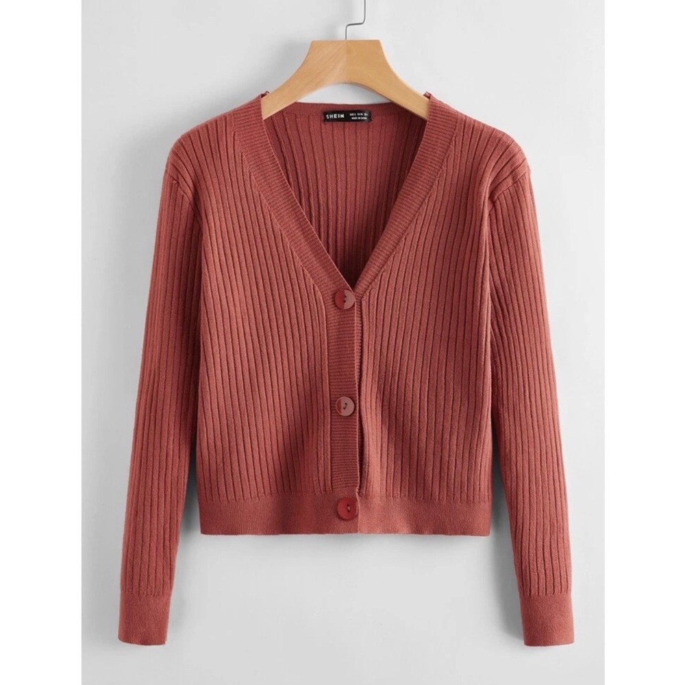 ✨NEW✨Button Front Rib-knit Cardigan